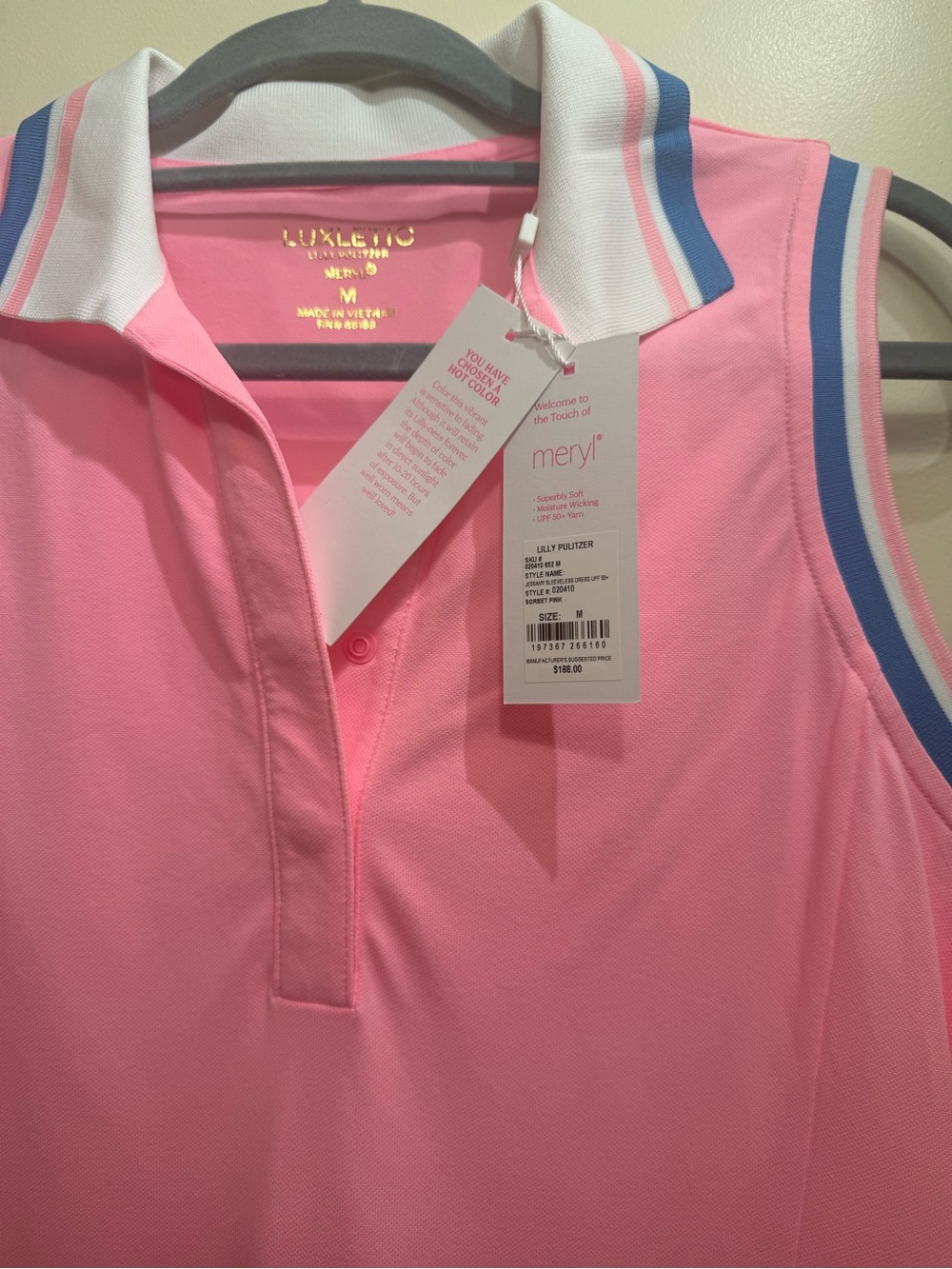 NWT Lilly Pulitzer SPF 50 Luxletic Jessamy Tennis Dress with Contrast Trim - Picture 2 of 10